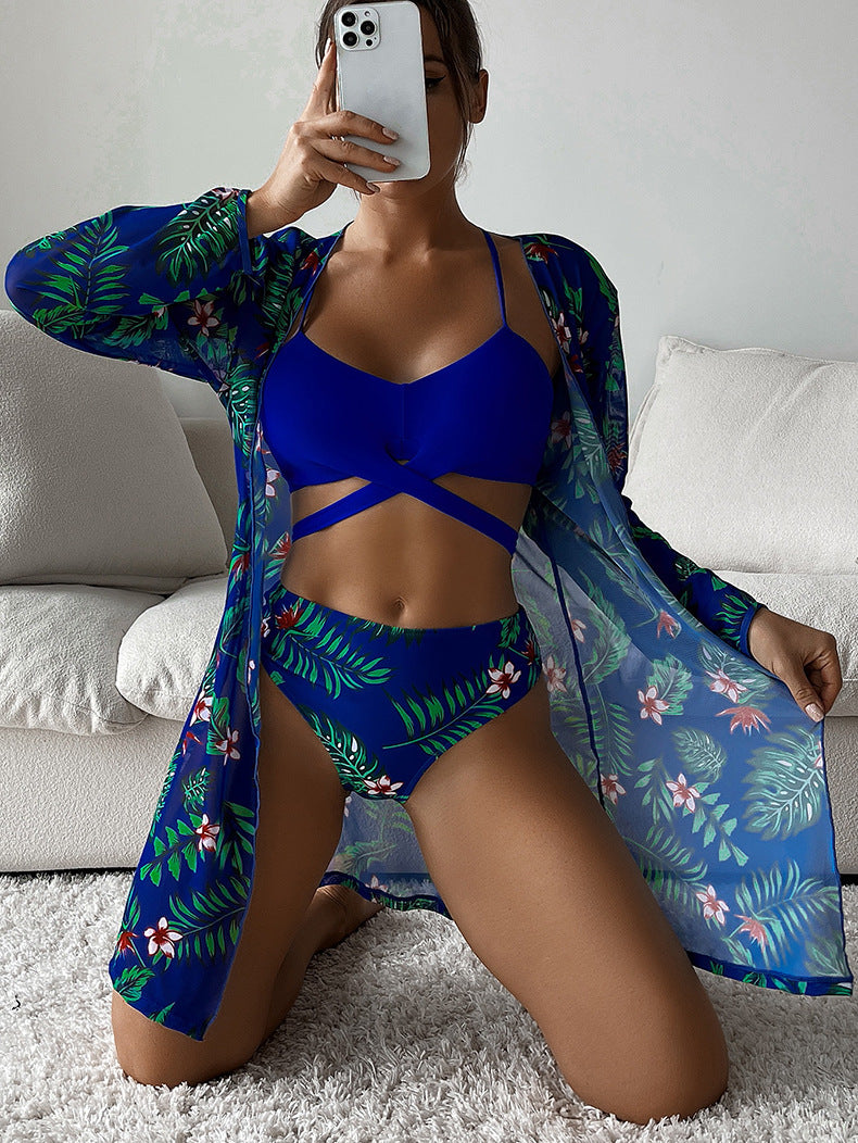 Damen Badeanzug mit floralem Kimono Drune
