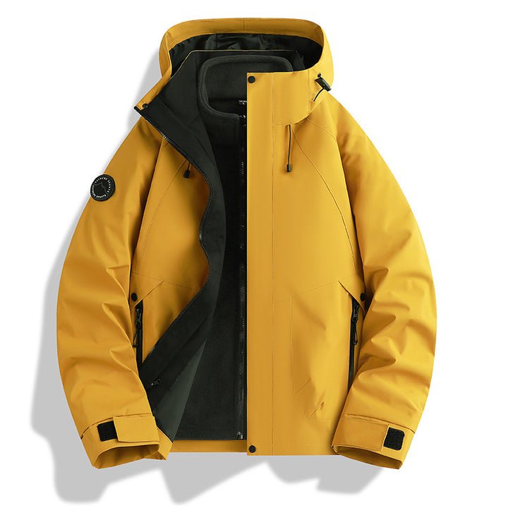 Herren wasserdichte Softshelljacke mit Kapuze und Fleece-Innenfutter Drune