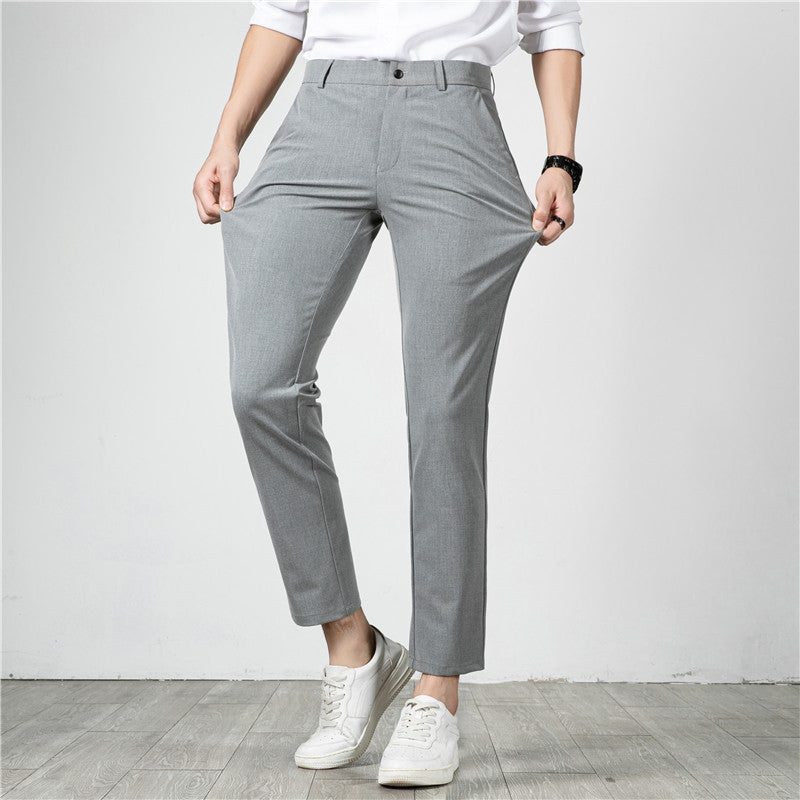 Herren Slim-Fit Stretch-Anzughose mit schmaler Knöchellänge Drune