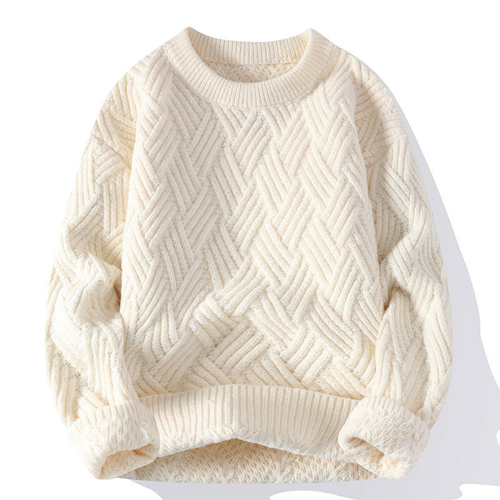 Damen nan grobgestrickter Oversize-Pullover mit Zopfmuster und elastischem Rippbund Drune