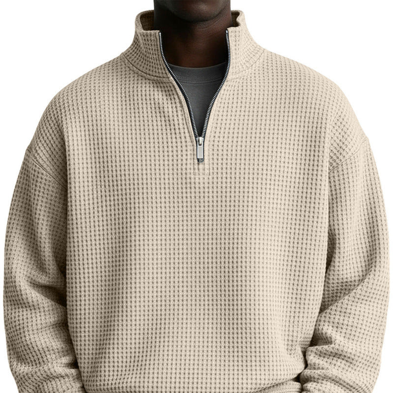 Herren Sportlicher Stehkragenpullover mit Reißverschluss Drune