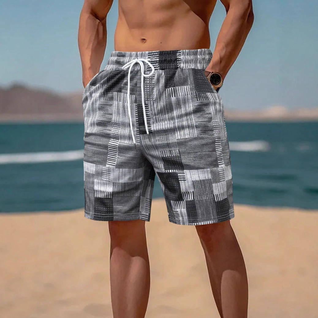 Herren stylische Bade-Shorts mit modernem Graphikmuster Drune
