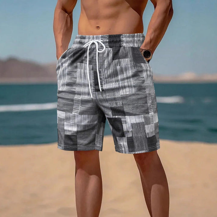Herren stylische Bade-Shorts mit modernem Graphikmuster Drune