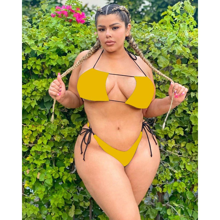 Damen Triangel-Bikini mit verstellbaren Bändern und sexy Schnittdetails Drune