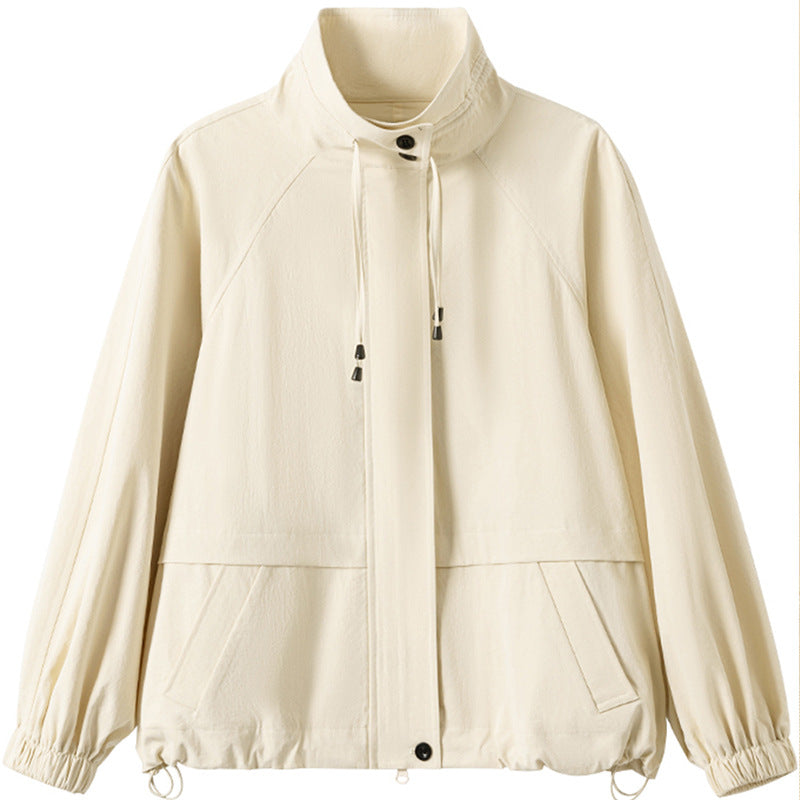 Damen lässige Übergangsjacke mit hohem Kragen Drune