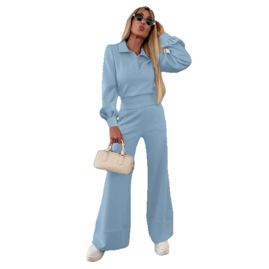 Damen Stylish und lässiger Jumpsuit mit weitem Bein und eleganten Ärmeln Drune