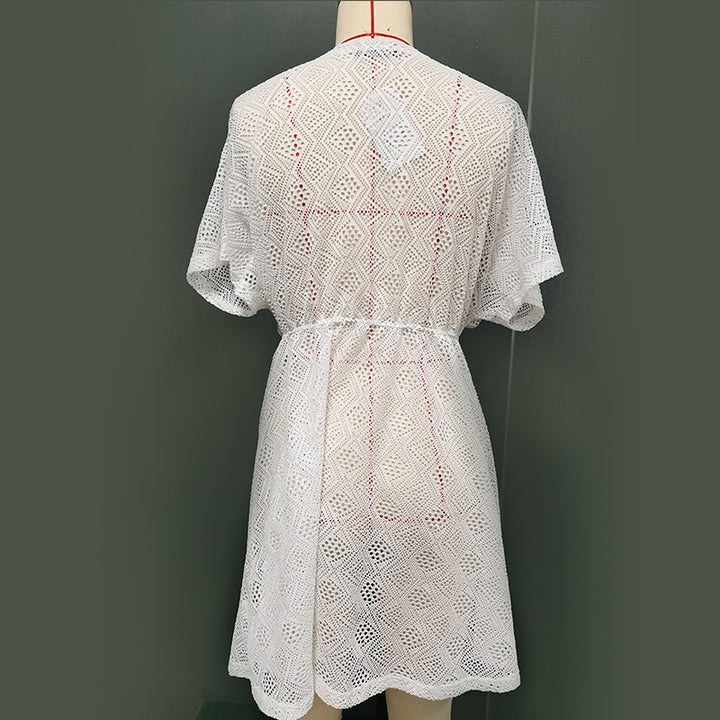 Damen eleganter Häkel-Strandüberwurf Drune
