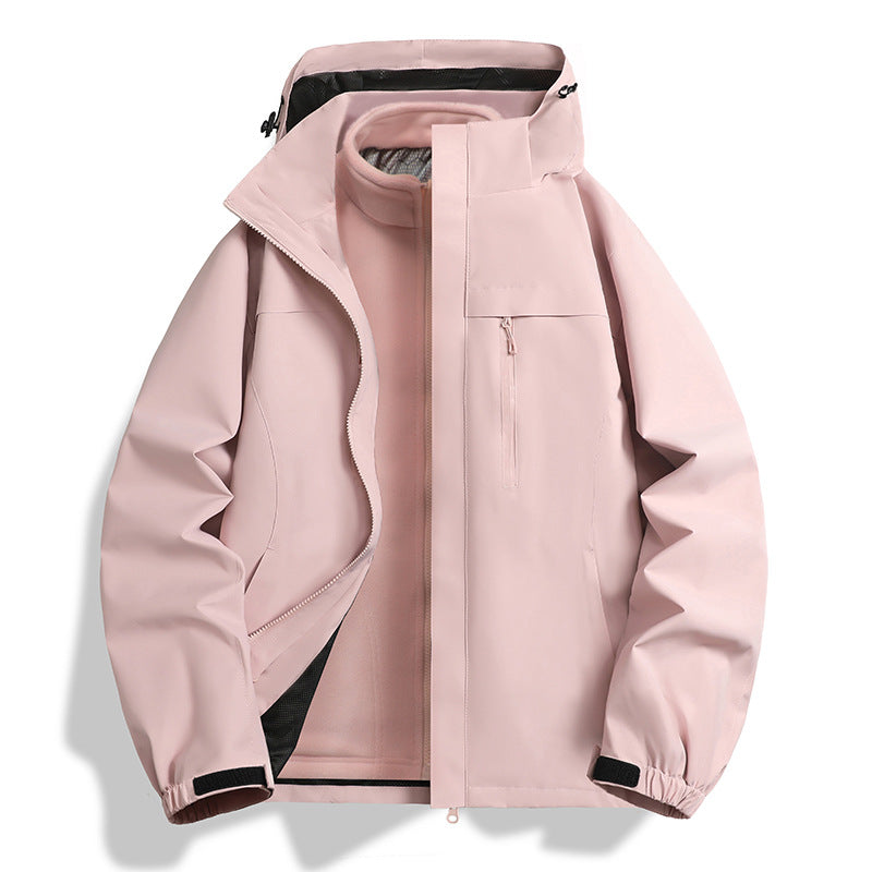 Herren Zwei-in-eins Softshell-Hybridjacke mit abnehmbarer Fleece-Innenjacke und wasserabweisender Membran Drune