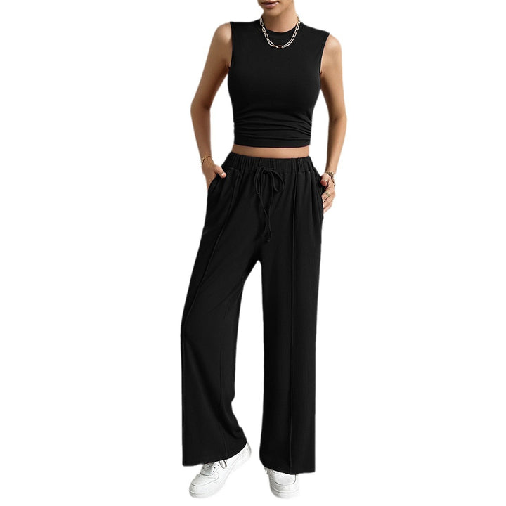 Damen Freizeit-Set mit tailliertem Top und weitem Hose Drune