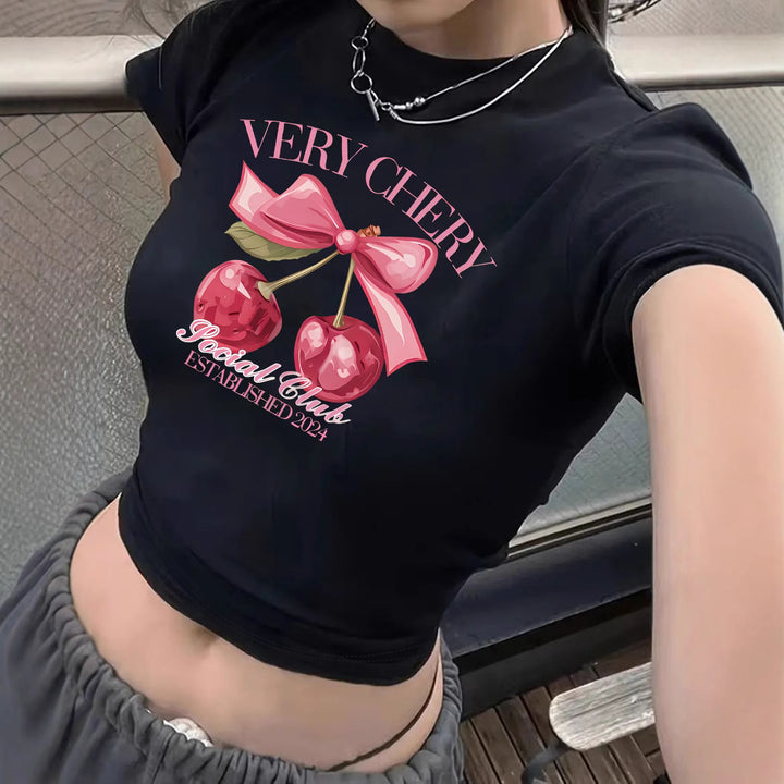 Damen Crop-T-Shirt mit inspirierendem Schriftzug Drune