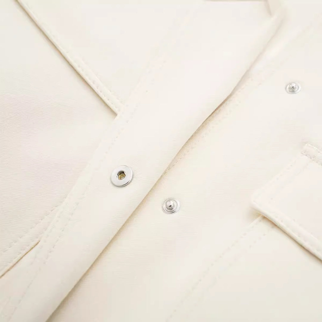 Damen Kurze Boxy‑Blousonjacke mit verdeckten Druckknöpfen, Pattentaschen und geripptem Saum Drune