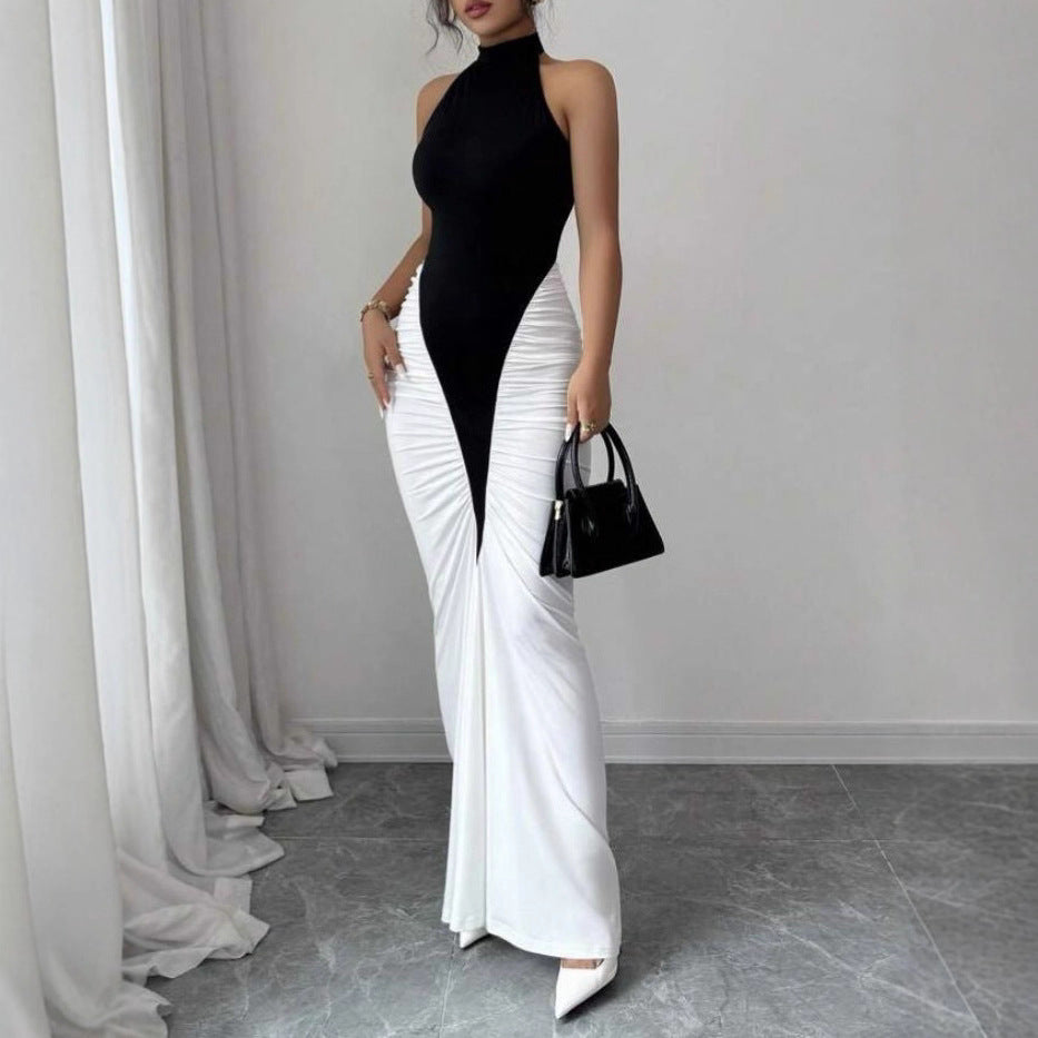Damen Elegantes, figurbetontes Abendkleid mit Kunstseiden-Raffung Drune