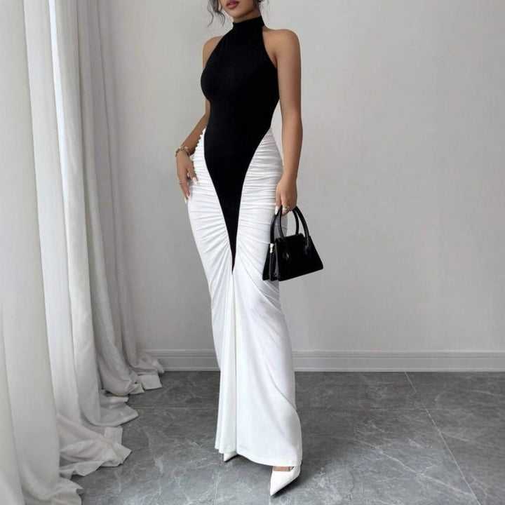 Damen Elegantes, figurbetontes Abendkleid mit Kunstseiden-Raffung Drune