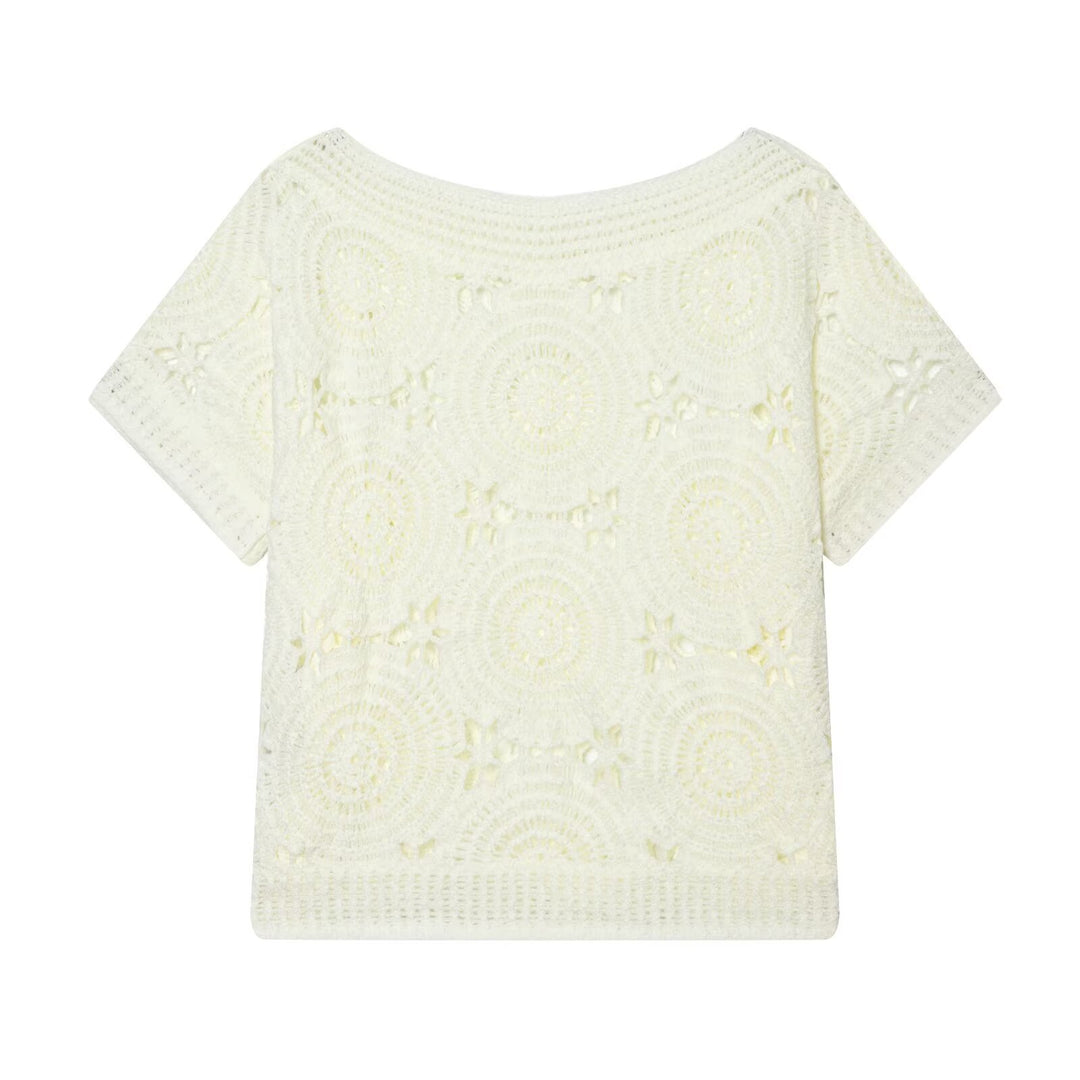 Damen Strickoberteil mit floralem Strukturmuster Drune