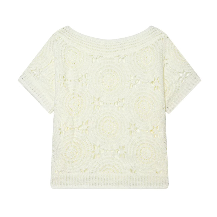 Damen Strickoberteil mit floralem Strukturmuster Drune