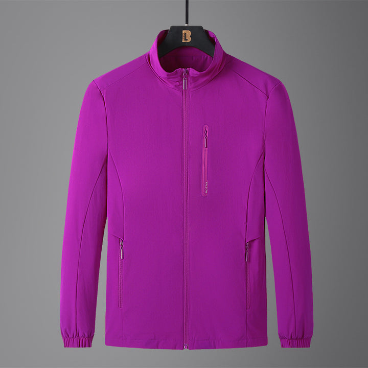 Herren Leichte Softshell-Jacke mit Stehkragen, wind- und wasserabweisender Oberfläche sowie Reißverschlusstaschen Drune