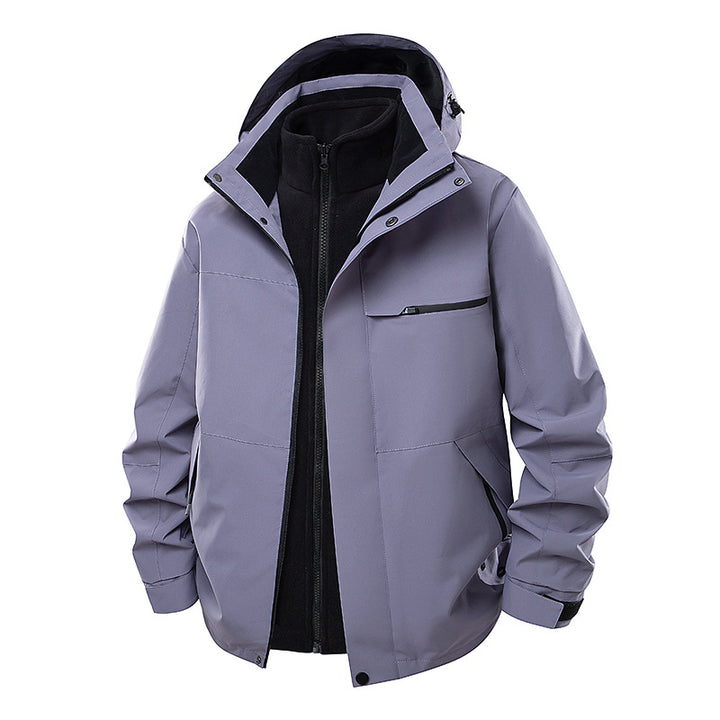 Herren Wasserdichte Outdoor-Jacke mit verstellbarer Kapuze Drune
