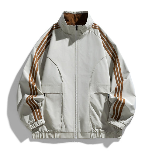 Herren Sportliche Übergangsjacke mit hohem Kragen und Reißverschlusstaschen Drune