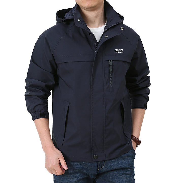 Herren Leichte Kapuzen‑Softshelljacke mit wasserabweisender Oberfläche und Reißverschluss‑Brusttasche Drune