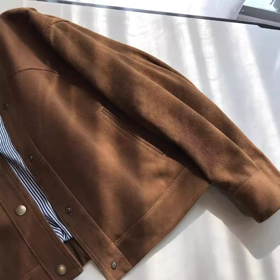 Damen Modische und lässige Wildlederjacke Drune