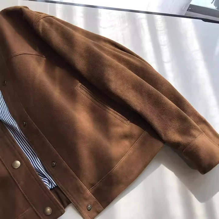 Damen Modische und lässige Wildlederjacke Drune
