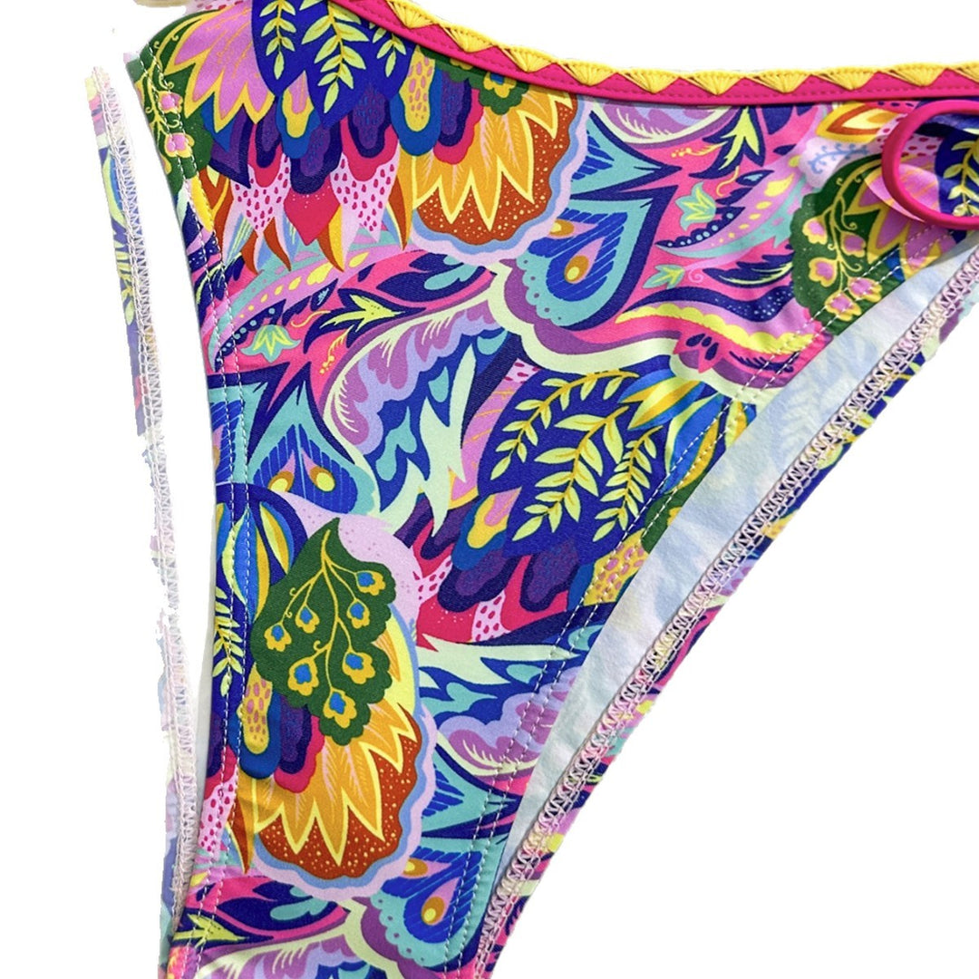 Damen Triangel-Bikini mit floralem Design und verstellbaren Trägern Drune