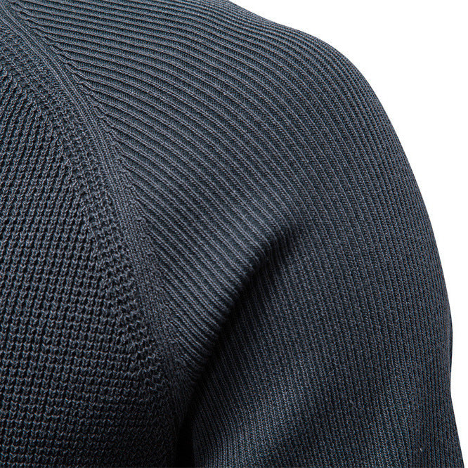Herren nan mitteldicker Struktur-Strickpullover mit Raglanärmeln und Rippenbündchen Drune