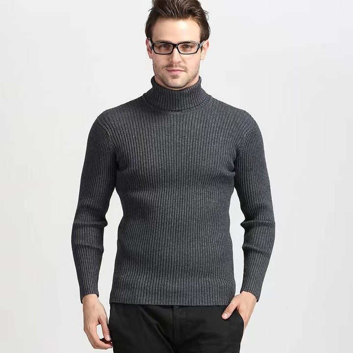 Herren Rollkragenpullover aus hochwertigem Strickmaterial mit Rippstruktur Drune