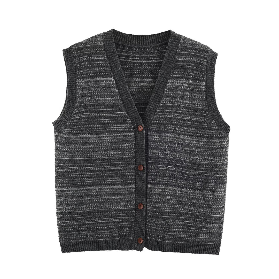 Herren Gestrickte Weste mit V-Ausschnitt, Knopfleiste und feinem Strukturstrick Drune