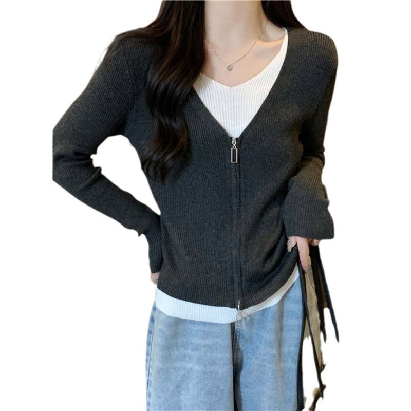 Damen Strickjacke mit hochwertigem Reißverschluss Drune