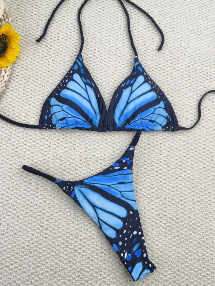 Damen Bikini-Set mit trendigem Schmetterlingsdesign und verstellbaren Bändern Drune
