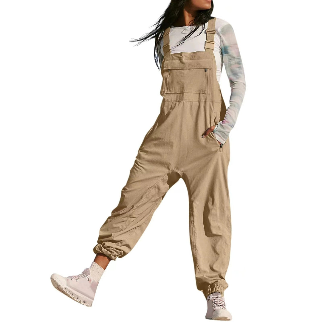 Damen Lässiger Jumpsuit mit praktischen Taschen und elastischem Saum Drune