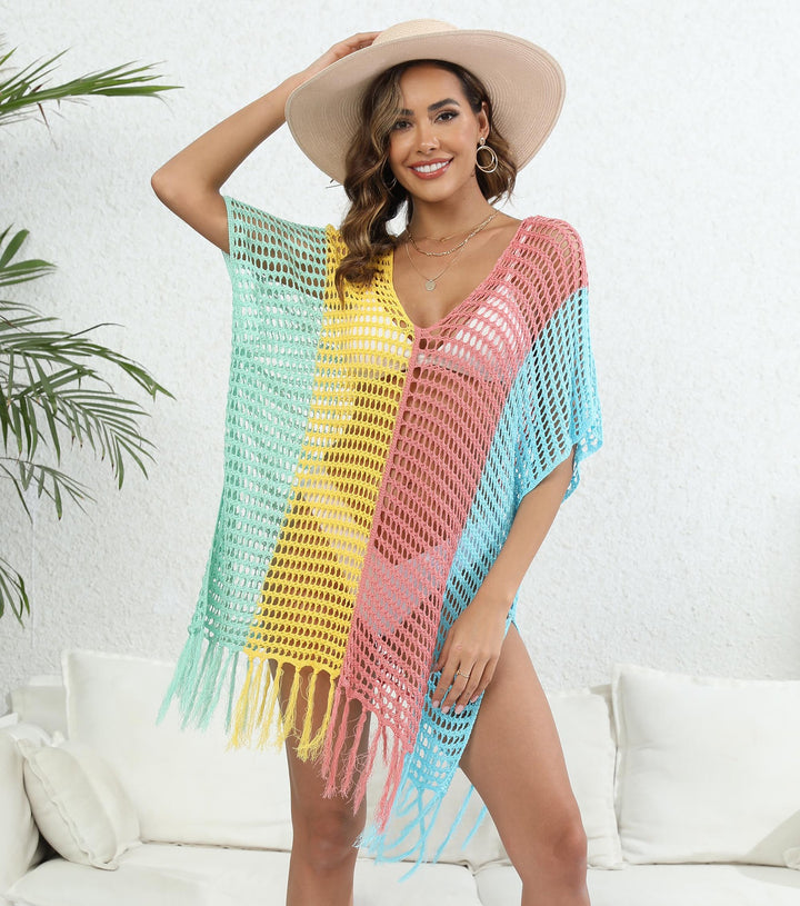 Damen luftig-transparenter Strandponcho Drune
