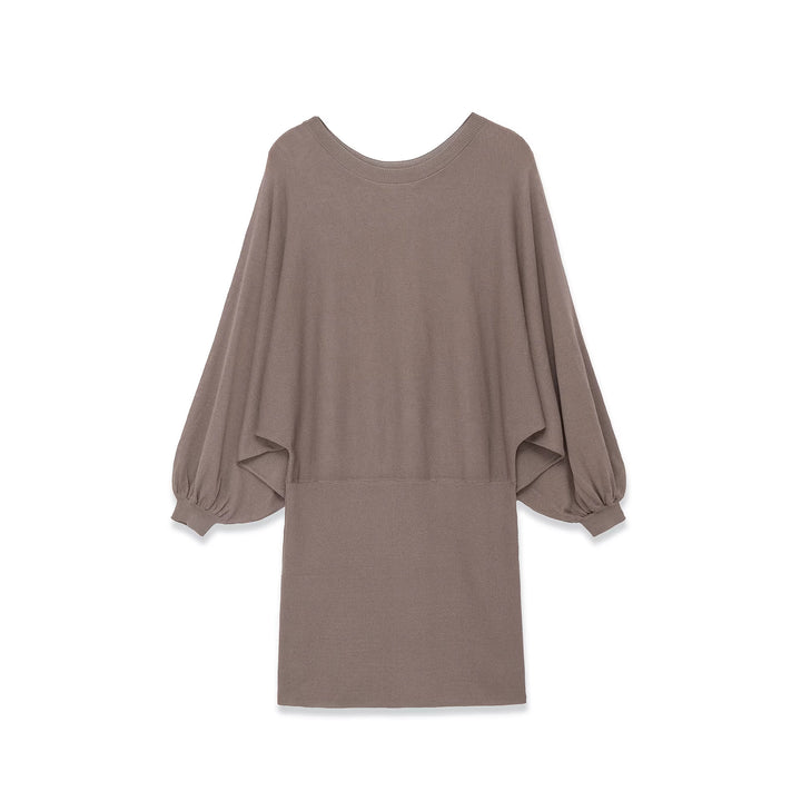 Damen Midikleid mit weitem Poncho-Oberteil und Ballonärmeln Drune