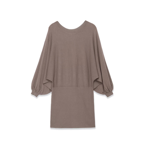 Damen Midikleid mit weitem Poncho-Oberteil und Ballonärmeln Drune
