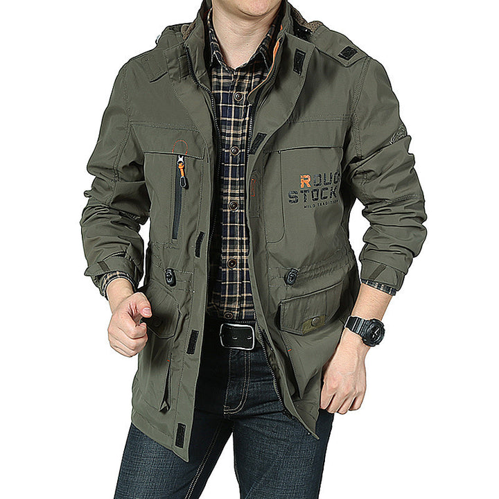 Herren nan leichte winddichte Fieldjacke mit atmungsaktivem Meshinnenfutter, zahlreichen Reißverschluss- und Klappentaschen sowie verstellbaren Ärmelmanschetten Drune