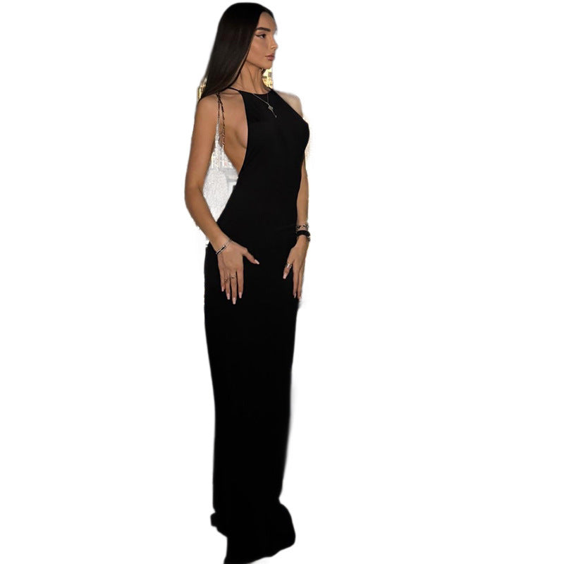 Damen Skulpturaler Maxikleid im minimalistischen Design mit seitlichen Cut-Outs Drune
