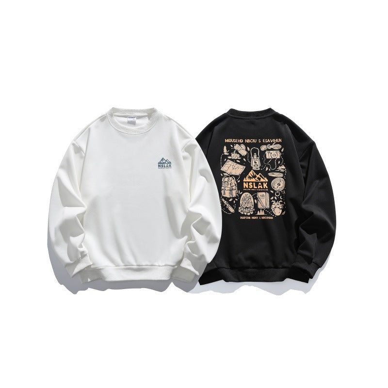 Unisex Lockeres Rundhals-Sweatshirt mit feiner Waffelstruktur Drune