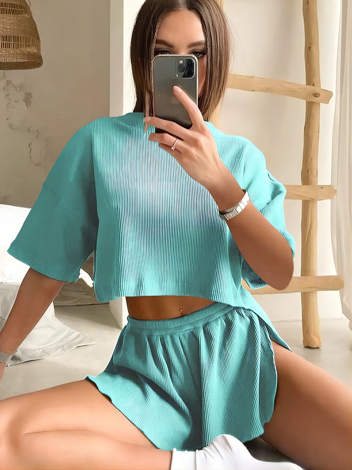 Damen Sanft Falten Lounge Set Drune