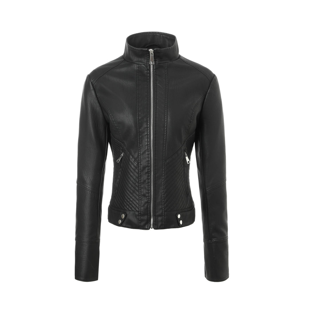 Damen Modische Bikerjacke mit ausgeprägtem Steppmuster Drune