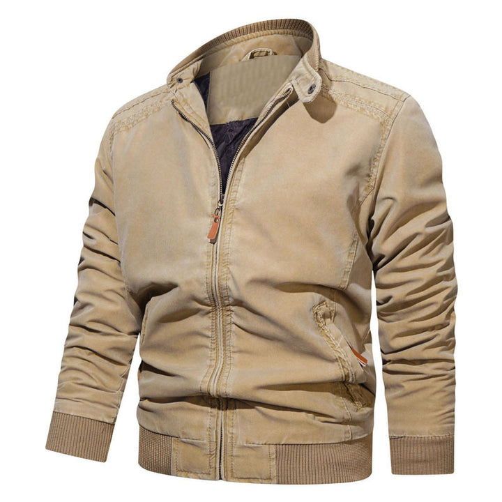 Herren Modische Bomberjacke mit Reißverschluss und feinen Details Drune