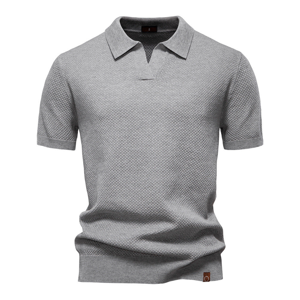 Herren Kurzärmliges Polo-Shirt mit strukturiertem Design Drune