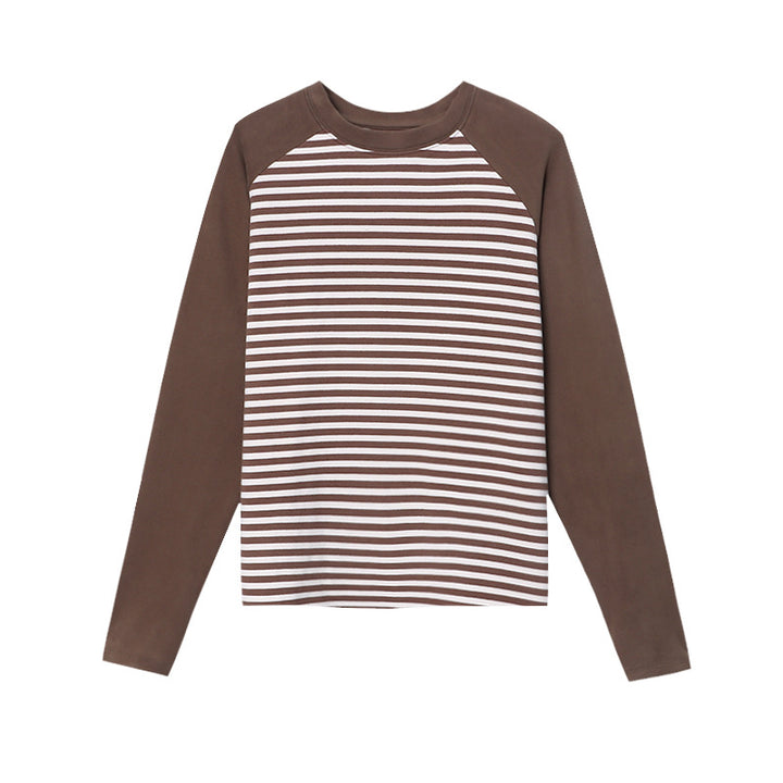 Damen gestreiftes Langarmshirt mit Raglanärmeln und modischem Design Drune