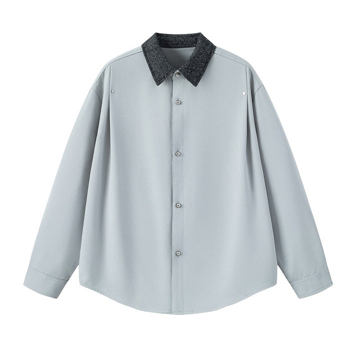 Damen Elegante Bluse mit Stehkragen Drune