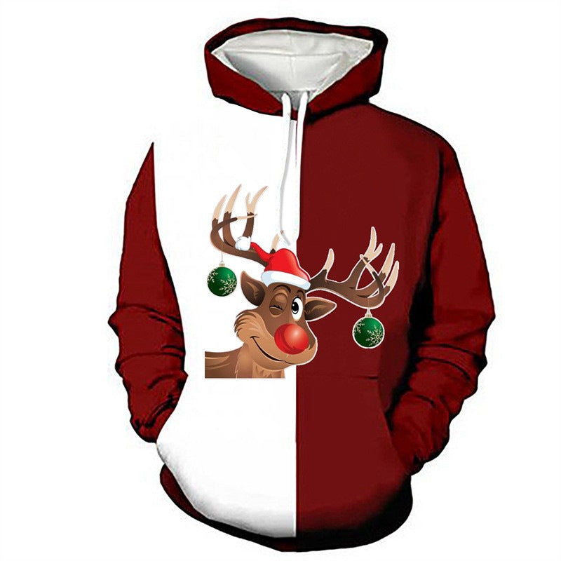 Damen Lustiger Kapuzenpullover mit Weihnachtsmotiv Drune