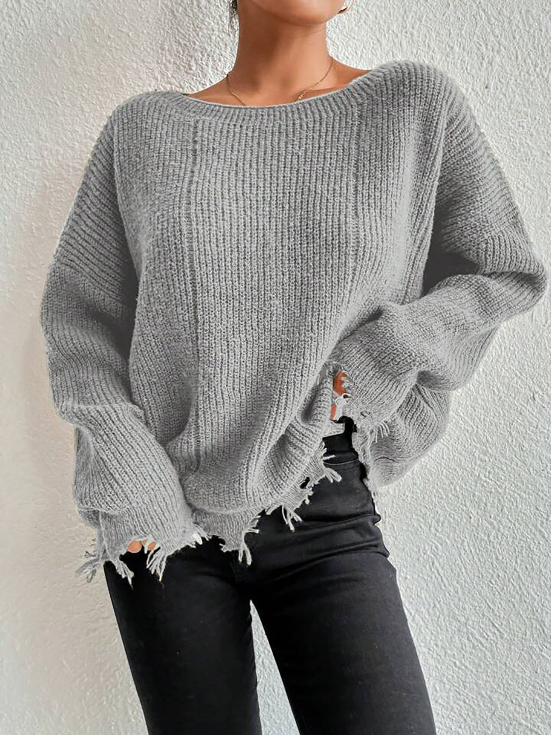 Damen Baumwollpullover mit lässigem Oversized-Schnitt Drune
