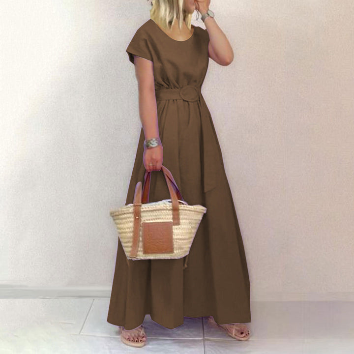Drune | Gürtel-Swing-Maxi-Kleid mit Plus-Size-Option