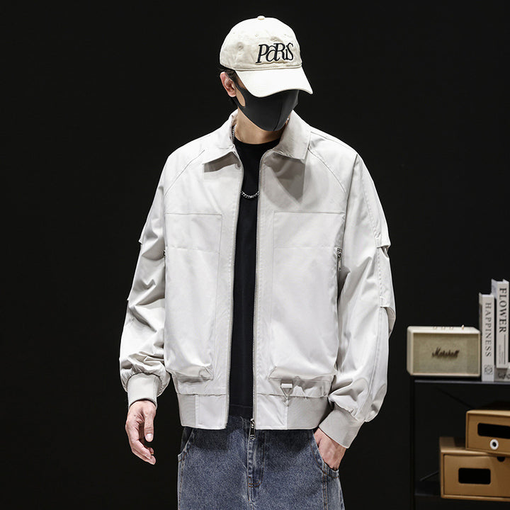 Herren Modische Bomberjacke mit hohem Kragen und praktischen Taschen