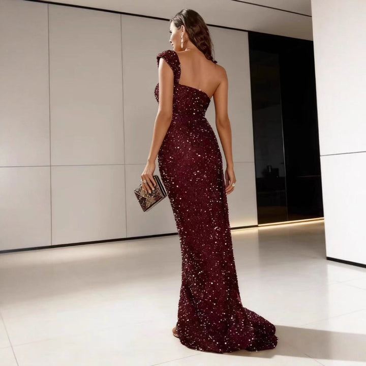 Damen Abendkleid mit funkelnden Pailletten Drune