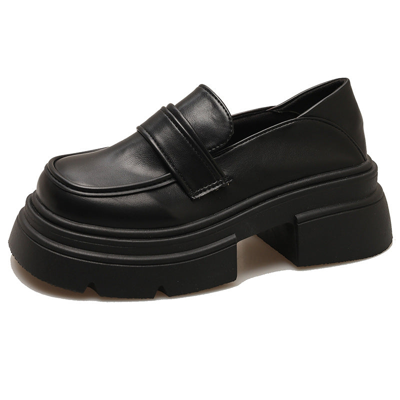 Damen Plateau-Lederschuhe mit modischem Detail und robuster Sohle Drune